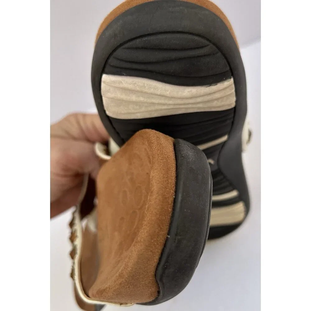 Vionic Floriana Leather Brown Beaded Thong Sandals Womens Size 9 Orthaheel Shoes - Picture 4 of 8